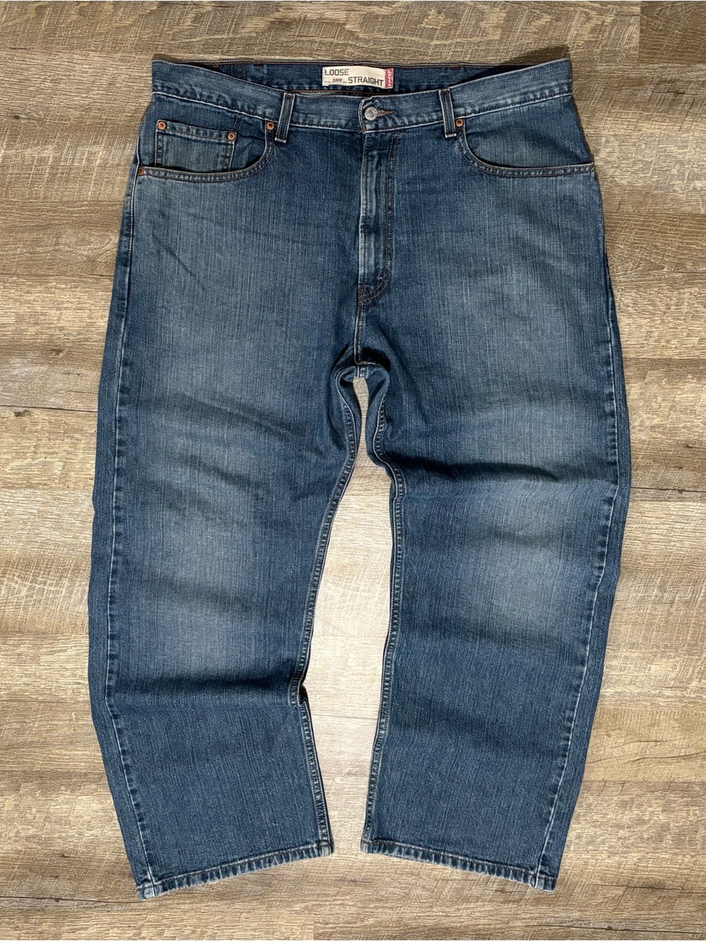 Vintage Levi's 569 Loose Straight Jeans Mens 38x30 Blue Baggy Wide Leg Y2K